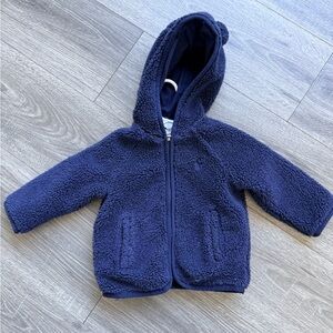 Ralph Lauren Baby Navy Blue Sherpa Jacket